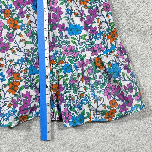 Roller Rabbit Blomst Ondika Dress Womens XL Floral Ruffle V Neck Smocked Mini - Picture 9 of 9